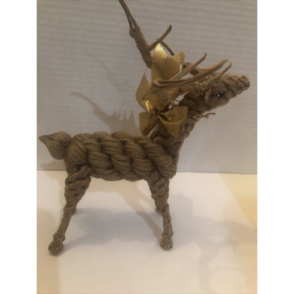 Jute Sculpture Handmade Reindeer Elk Three Co’s Crafts Tim & Patrick - Picture 4 of 5
